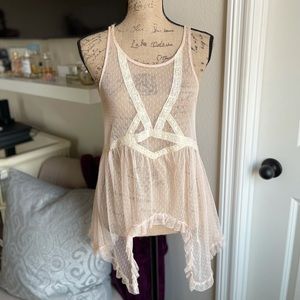 Free People 'Intimately' Sheer Lace Trapeze Top